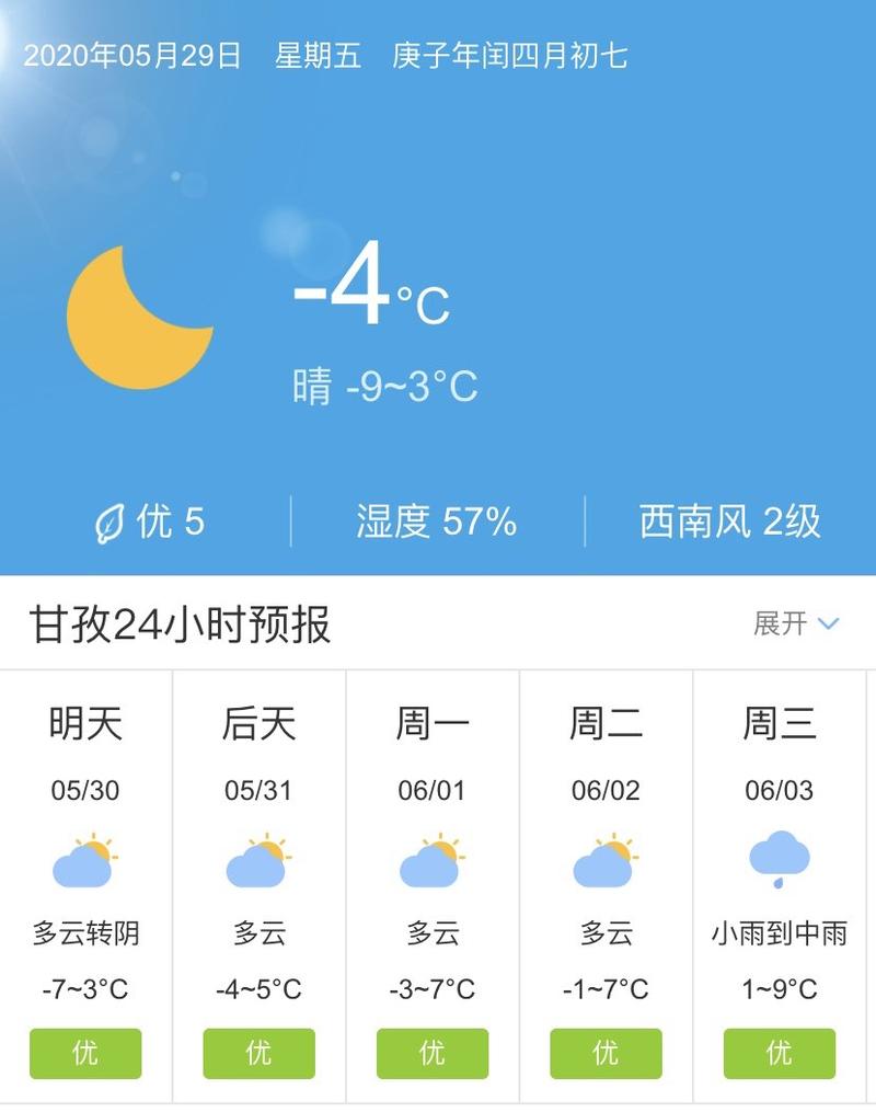 甘孜天气-甘孜天气预报15天